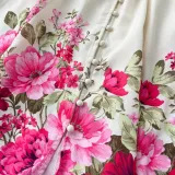 Women Printed French Puff Sleeve Dress