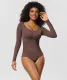 One-Piece Tummy Control Butt Lift Shaping Bodysuit Women Tight Fitting Long Sleeve Basic Body Shapewear