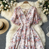 Women Summer Sexy V-Neck Beach Holidays Dress