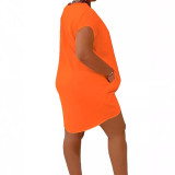Women Solid Pocket Irregular Dress