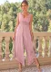 Stylish Sleeveless Jumpsuit Wraps V Neck Elegant Women's Formal Casual Romper