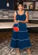 Plus Size Women's Strap A-Line Denim Long Dress