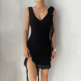 Women's Spring Summer Solid Color Chic Fashion Slim Strap Dress