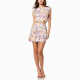 Spring Women's Embroidered Sleeveless Crop Top Bodycon Skirt Two-Piece Set