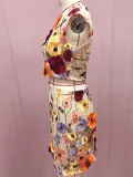 Spring Women's Embroidered Sleeveless Crop Top Bodycon Skirt Two-Piece Set