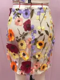 Spring Women's Embroidered Sleeveless Crop Top Bodycon Skirt Two-Piece Set