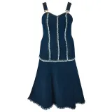 Plus Size Women's Strap A-Line Denim Long Dress
