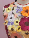 Spring Women's Embroidered Sleeveless Crop Top Bodycon Skirt Two-Piece Set