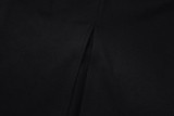 Women Summer Solid Square Neck Sleeveless Maxi Slit Dress