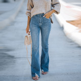 Women Ripped Bell Bottom Pants