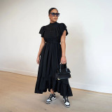 Women Retro Skirt Loose French Shirt Dress