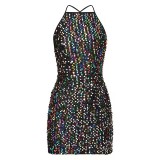 Women Summer Sequin Mini Dress