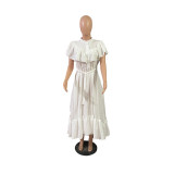 Women Retro Skirt Loose French Shirt Dress