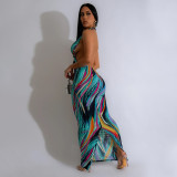 Women Sexy Backless Halter Neck Maxi Dress