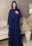 Fashion Patchwork Three-Layer Chiffon Long Dress Parent-Child Wear
