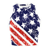 Summer American Flag Print Sleeveless Tank Top