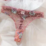 Women Lace Embroidered Bra Flower Embroidered Underwire Sexy LingerieSet