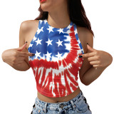 Summer American Flag Print Sleeveless Tank Top