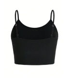 Spring Women's Street Fashion Round Neck Short Sleeve T-Shirt Letter Print Crop Strap Top