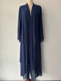 Fashion Patchwork Three-Layer Chiffon Long Dress Parent-Child Wear