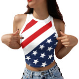 Summer American Flag Print Sleeveless Tank Top