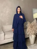 Fashion Patchwork Three-Layer Chiffon Long Dress Parent-Child Wear