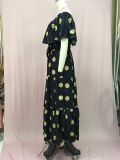Women's Gradient Color Printed Off Shoulder Maxi Dress
