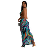 Women Sexy Backless Halter Neck Maxi Dress
