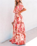 Women's Gradient Color Printed Off Shoulder Maxi Dress