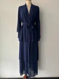Fashion Patchwork Three-Layer Chiffon Long Dress Parent-Child Wear