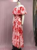 Women's Gradient Color Printed Off Shoulder Maxi Dress