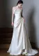 Strapless Wedding Dress Chic Bridal White Luxurious Satin Evening Dress（Processing time need 3-6 days）