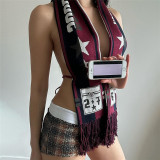 Summer Women Sexy Backless Strappy Tassel Printed Scarf Top