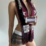 Summer Women Sexy Backless Strappy Tassel Printed Scarf Top