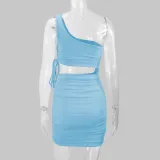 Women sexy hollow pleated Bodycon Dress