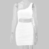 Women sexy hollow pleated Bodycon Dress