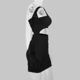 Women sexy hollow pleated Bodycon Dress