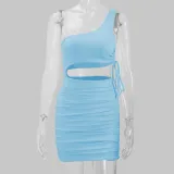 Women sexy hollow pleated Bodycon Dress