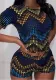 Plus Size Women Multi-Color Polka Dot Short Sleeve Top And Shorts Two-piece Set