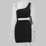 Women sexy hollow pleated Bodycon Dress