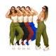 Women Hip Hop Pocket Lace-Up Belt Casual Pants