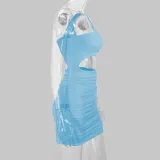 Women sexy hollow pleated Bodycon Dress