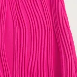 Women Summer Solid Sleeveless One Shoulder Corrugated Maxi Dress
