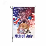 Linen Double-Sided Hanging Flag Yard Decoration American Garden Flag