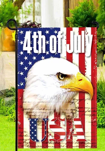 Linen Double-Sided Hanging Flag Yard Decoration American Garden Flag