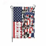 Linen Double-Sided Hanging Flag Yard Decoration American Garden Flag