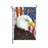 Linen Double-Sided Hanging Flag Yard Decoration American Garden Flag