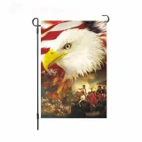 Linen Double-Sided Hanging Flag Yard Decoration American Garden Flag