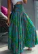 Women's Retro Floral Print High Waist Slim Waist Wide-Leg Pants
