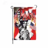 Linen Double-Sided Hanging Flag Yard Decoration American Garden Flag